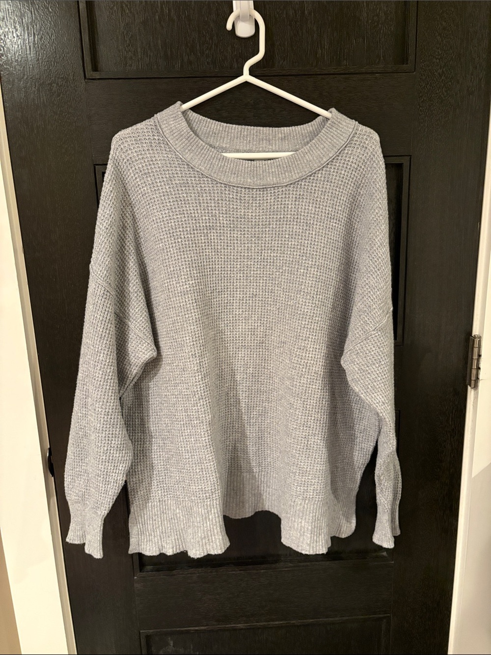 Aerie M oversized waffle knit pullover sweater grey